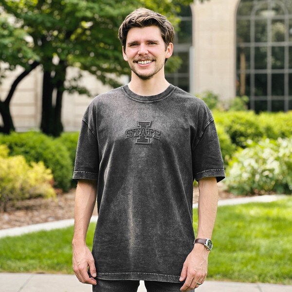 Pro Standard I-State Washed Black Drop Shoulder T-Shirt
